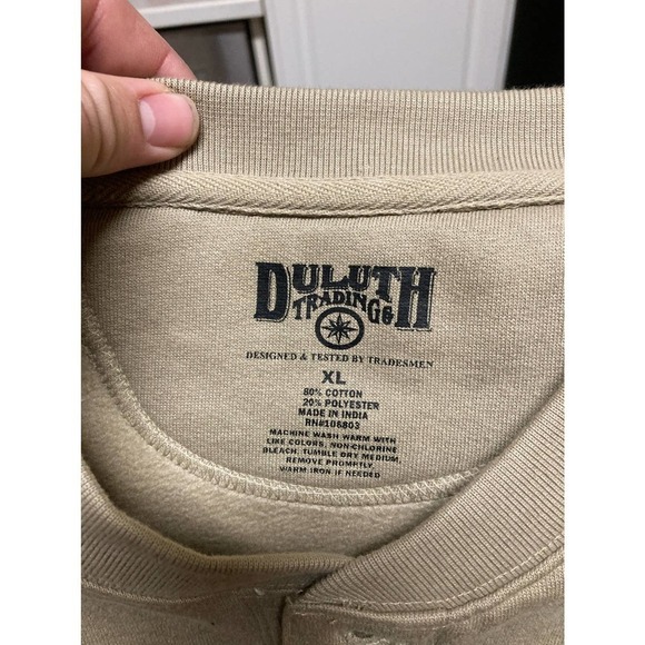 Duluth Trading Company Sweat Shir 2 Button Top Size XL - Picture 2 of 3